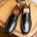 Professional One Foot Leather Elegant Gentlemen's Loafers, Men's Handmade Shoes, Simple Top Layer Cowhide Shoes_vogvips.com