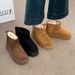 Thick-Soled Snow For Women 2025 New Winter Thickened Fleece-Lined Sheepskin Short Boots Northeast Large Cotton Shoes_vogvips.com