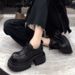 Non Slip Platform Single Women S Lace Up Small Leather Shoes British Loafers_vogvips.com