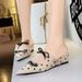 599-18 French-style Niche Bow-tie Closed-toe Slip-on With Polka Dots Wedge Heels, Comfortable And Versatile Women's_vogvips.com