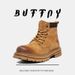 Retro Short Boots Big Yellow Boots Martin Boots Spring Men's Tough Guy Thick-soled Inner Height-increasing Tooling Boots_vogvips.com