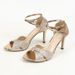 Women's New Glitter Cross Ankle Strap Round Toe Stiletto Sandals Fashion Party Heels_vogvips.com