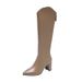 Over-the-Knee Long For Women, Petite Heels, Autumn Women's Shoes, Pointed Toe, Chunky Heel, Slim High Tube Riding Boots_vogvips.com
