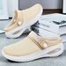 Women's Shoes Soft Sole Comfortable Women's Slippers Slip-On Casual Lazy Shoes Half Slippers Breathable Closed-Toe Half Slippers For Women_vogvips.com