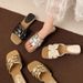 Chunky Elegant Slippers 2025 Summer New Square Toe High Heel European And American Casual Fashion Sandals For Women_vogvips.com