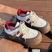 American-style Ankara Red Women's Thick-soled Sneakers, 2026 Spring New Casual Internet Celebrity Versatile Campus-style_vogvips.com
