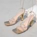 Women's Sandals Champagne Gold Square Head Special-shaped High-heeled Sandals Long Line Straps Women's High Heels Lace-up High Heels_vogvips.com