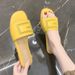Women's Fashion Metal Buckle Round Toe Flat Sandals Summer Outdoor Wear Popular New Style_vogvips.com