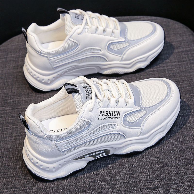 Daddy's 2025 New Women's Sports And Leisure Versatile Student China-Chic Thick Soled High Rise Mesh Shoes_vogvips.com