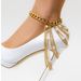 Shoe Accessories Jewelry Temperament Multi Layer Tassel Hip Hop Anklet For Women Exaggerated Pearl Geometric Chain Shoe Chain_vogvips.com