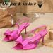 Summer New Casual Women's Shoes, Multi-color Bow-decorated High-heeled Sandals, Stiletto Pointed-toe Fashion Sandals_vogvips.com