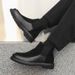 Men's boots in the fall new black low-top casual leather shoes_vogvips.com