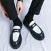 Glide Cross-Border Large New Casual Leather Fashion Thick-Soled Slip-On Loafers Trendy British Style Business Men's Shoes Size_vogvips.com