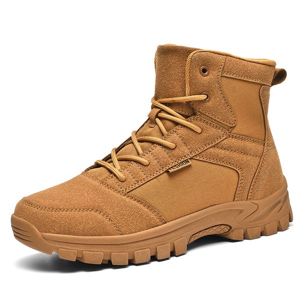 High-top Boots Men Anti-slip Lace-up Thick-soled Outdoor Hiking Shoes Men Comfortable Casual Durable Casual Sports Shoes Men_vogvips.com