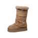 Wool Version ~ Niche Snowflake Design Thick-Soled Fashionable Snow For Women Suede Wrinkled Winter Warm Fleece-Lined_vogvips.com