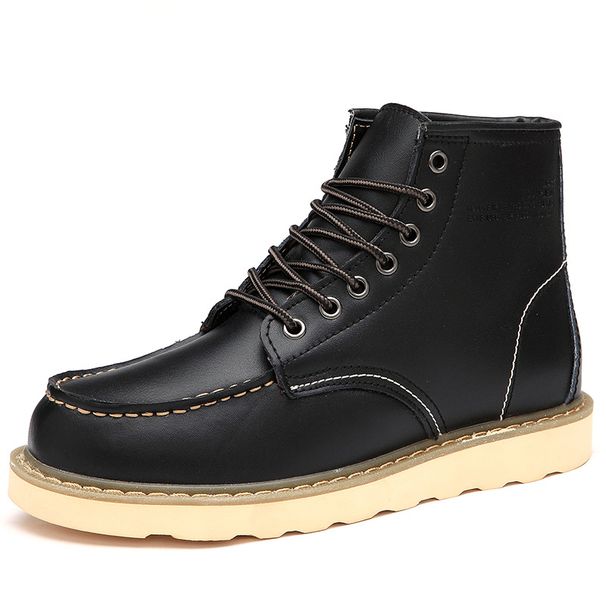 Large Two Layer Cowhide Men's Martin Boots Winter Pu Leather Short Boots_vogvips.com