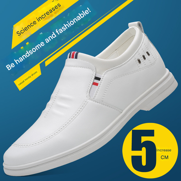 TerraStride 2021 Spring Summer New Men's Business Casual 5cm Leather White Height Increasing Shoes_vogvips.com
