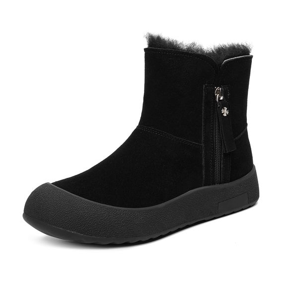 Soft Soled Thick Soled Snow Boots With Soft Leather, Women's New Fur Integrated Winter Boots, Warm Cotton Shoes_vogvips.com