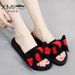 Women's Summer Handmade Non-Slip Open-Toe Flat Casual Beach Shoes Korean Style With Bowknot_vogvips.com