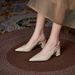 YB-39 Chunky Small 33 Sandals New Mid Korean Style Backless Large Size Extra Wide High Heel Women's Shoes 44 45_vogvips.com