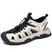 New Summer Men's Baotou Sandals Breathable Live Streaming Casual Large Beach Hollow Mesh Shoes_vogvips.com