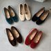 Retro Cross-Strap Suede Soft Leather Women's Mary Jane Flats Ballet Shallow Square-Toed Single Shoes_vogvips.com