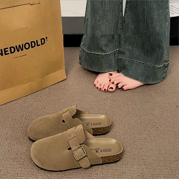 Women's Shoes Women's Spring Style Thick Soled Soft Soled Closed Toe Half Slip On Slip On Single Shoes_vogvips.com