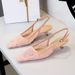Lace Mesh Fine Heel Low Heel Single Shoes Women's One-word Buckle Strap Bag Head Hollow Pointed Women's Shoes_vogvips.com