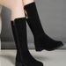 Fleece-Lined Mid-Calf Over-the-Knee Warm Cotton Shoes Snow For Women 2025 Autumn Winter New Flat Versatile Martin Boots_vogvips.com