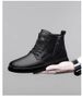 Martin Boots Men's Velvet Thermal Leather Zipper Top Layer Short Boots High Top Cotton Shoes_vogvips.com