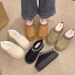 Women's Winter Snow Boots 2025 Faux Fur Lined Platform Flat Sole Slip On Ankle Boots_vogvips.com