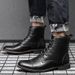 Men's Retro High-Top Lace-Up Winter Boots - Genuine Leather & PU Lined - Warm & Comfortable - Casual & Workwear Style - Available In Black & Brown_vogvips.com