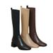 Socks Women 2024 Women's Autumn And Winter Thick Medium Heel Knitted Slimming High Tube Over-the-Knee Long Boots Trend_vogvips.com