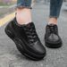 New Platform Flats Loafers For Women Autumn Thick Bottom Casual Leather Walking Sneakers Round Toe Wedge Shoes Zapatos_vogvips.com