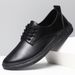 Spring Summer Men's Work New Business Black Leather Chef Shoes Men Korean Style Versatile Thick Casual Sneakers_vogvips.com