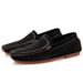 Men's Leather Beanie Shoes Men's Plus-size Slip-on Loafers_vogvips.com
