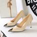 Skinny High Heels Thin Heel Light Mouth Satin Metal Pointed Super High Heel Single Shoes Women's Shoes_vogvips.com