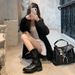 Cowhide Version~ Same Style Round Toe V-Cut Western Cowboy Chunky Heel Mid-Calf Short Women's Martin Boots_vogvips.com