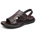 2024 New Men's Sandals Outer Wear Dual Use Car Beach Shoes Youth Versatile Leather Slippers Wholesale_vogvips.com