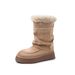Wool Version ~ Niche Snowflake Design Thick-Soled Fashionable Snow For Women Suede Wrinkled Winter Warm Fleece-Lined_vogvips.com