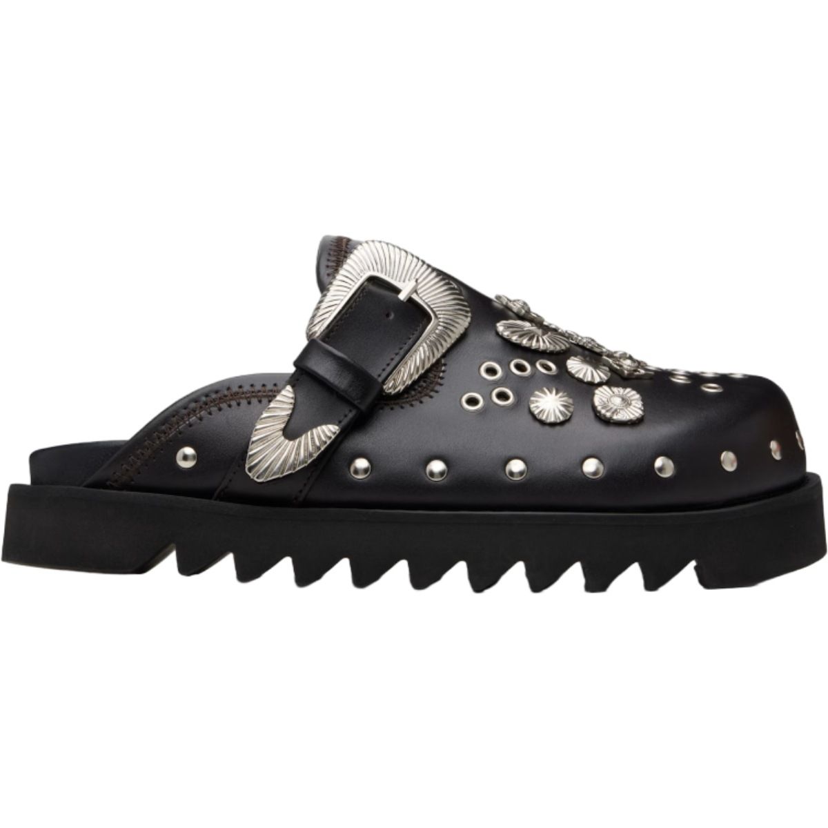 Men's With Metal Buckle, Closed-Toe Mules, Summer Fashion Retro Dark Style Thick-Soled Slippers, Beach Shoes_vogvips.com