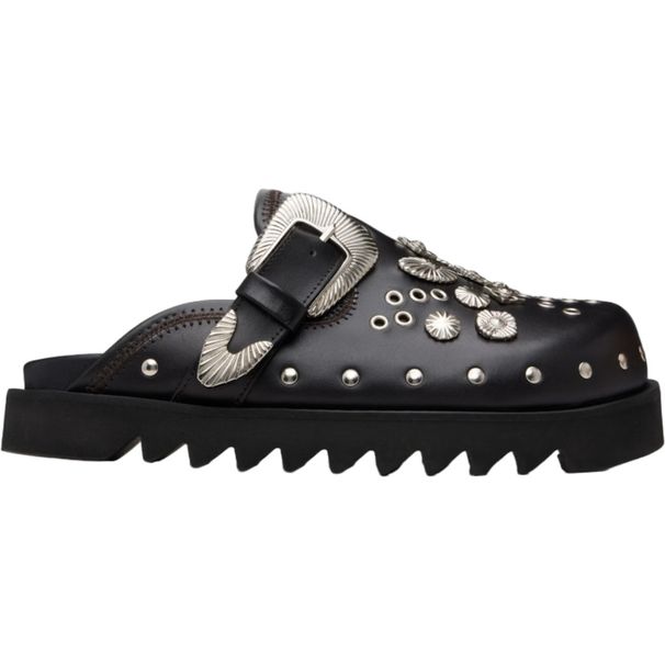 Men's With Metal Buckle, Closed-Toe Mules, Summer Fashion Retro Dark Style Thick-Soled Slippers, Beach Shoes_vogvips.com