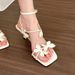 MTX French Stunning Butterfly Square Toe Sanda For Women 2025 New Summer Fashion Fairy Style With Dress Thin Heel High_vogvips.com