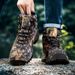 High-top Boots Men Anti-slip Lace-up Shock-absorbing Casual Shoes Men Wear-resistant Outdoor Comfortable Hiking Shoes Men_vogvips.com