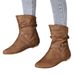 ShoeVault Cross-Border Foreign Trade Plus Size For Women 2024 Autumn Winter Pleated Slouch Flat Versatile Short Tube Korean Style_vogvips.com