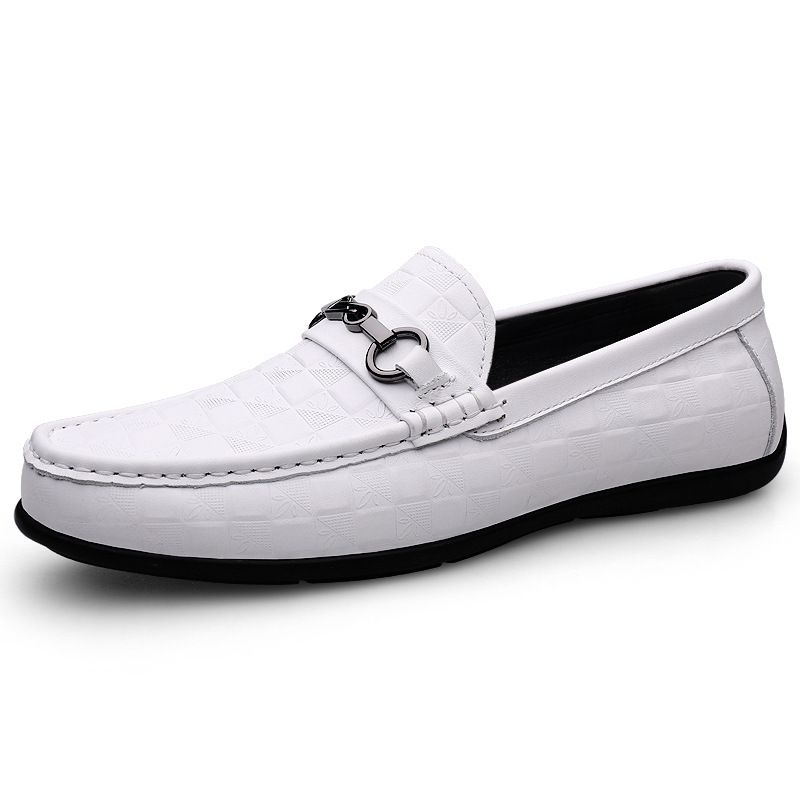 Men's Doudou Shoes Flat-soled Loafer Small Leather Shoes Low-top Foot Cover Leather Surface Casual Shoes_vogvips.com