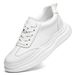 Height-increasing Men's Shoes Platform Muffin Shoes Inner Height-increasing Board Shoes Low-top Cowhide Surface Retro Sneakers_vogvips.com