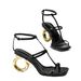 2024 New Fashionable Catwalk Shoes, European And American Style, Unique Round Heel, Ins Niche Square Toe One-Strap_vogvips.com