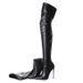Fashion Boots Pointy Back Zipper Heel Skinny Leg Boots Women's Over-the-knee Leather Boots_vogvips.com