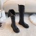 Front Zipper Thick Sole Flat Long 2024 New High Chunky Heel Over-the-Knee Plus Size Wide Knight Boots_vogvips.com
